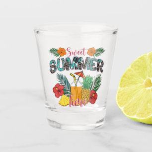 Sweet Summer Time Beach Tropical Island Shot Glass
