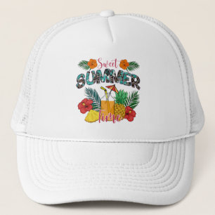 Sweet Summer Time Beach   Tropical Island Trucker Hat
