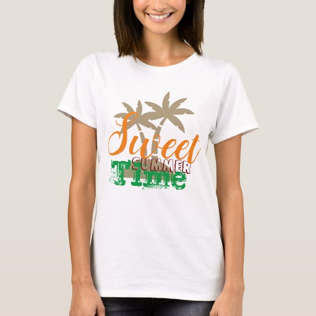 Sweet summer time colourful summer vibes womens T-Shirt (Front)