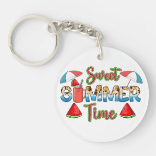 Sweet Summer Time   Colourful Watermelon Slice Keychain