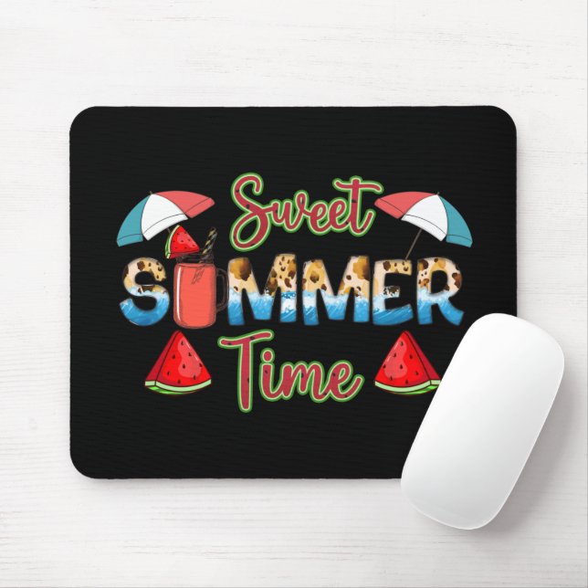 Sweet Summer Time | Colourful Watermelon Slice Mouse Pad (With Mouse)