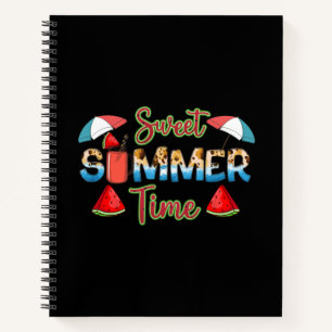 Sweet Summer Time Colourful Watermelon Slice Notebook