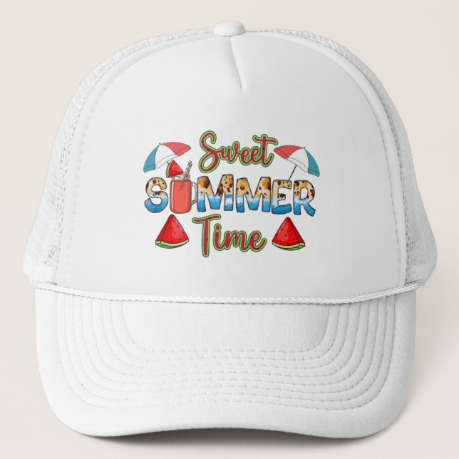 Sweet Summer Time | Colourful | Watermelon Trucker Hat (Front)