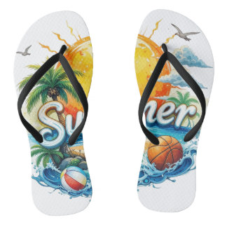 Sweet Summer Time - Cute Watermelon Summer Vibes T Flip Flops