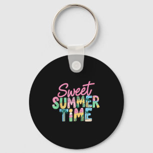 Sweet summer time men women kids funny beach keychain