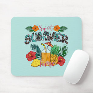 Sweet Summer Time Tropical Fruits & Floral Mouse Pad