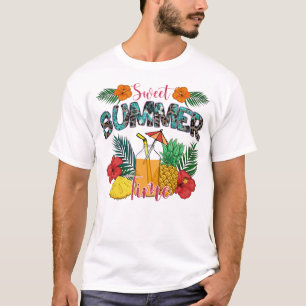 Sweet Summer Time   Tropical Fruits & Floral T-Shirt