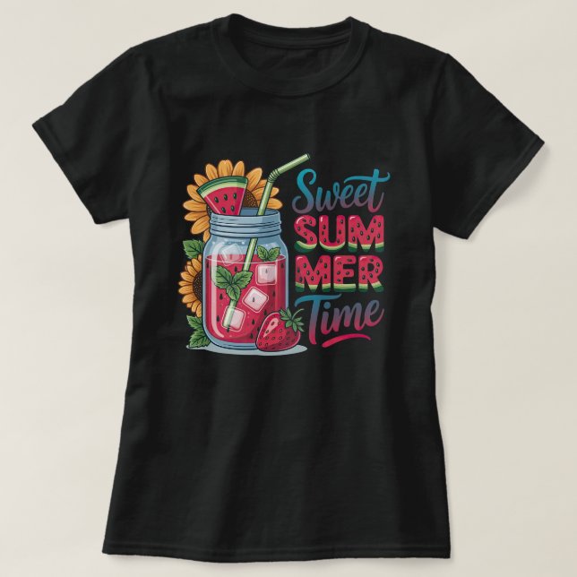 Sweet Summer Time Watermelon Drink T-Shirt Refresh (Design Front)