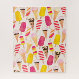 Sweet Summer Watercolor Ice Cream Jigsaw Puzzle