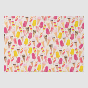 Sweet Summer Watercolor Ice Cream Tissue Paper