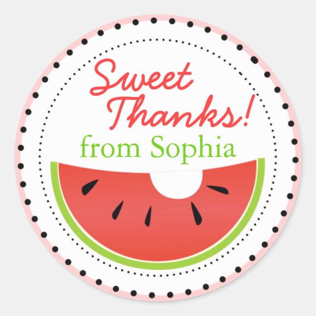 Sweet Summer Watermelon Thanks Stickers (Front)