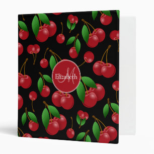 sweet summertime cherries monogrammed binder