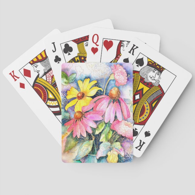 Sweet Summertime Floral Playing Cards (Back)