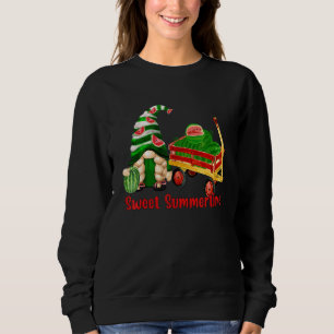 Sweet Summertime Gnome Watermelon Fruit Sweatshirt