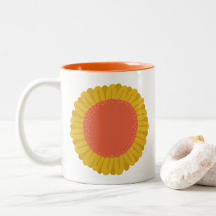 Sweet Sunflower Daisy Flower CUSTOM Two-Tone Coffee Mug