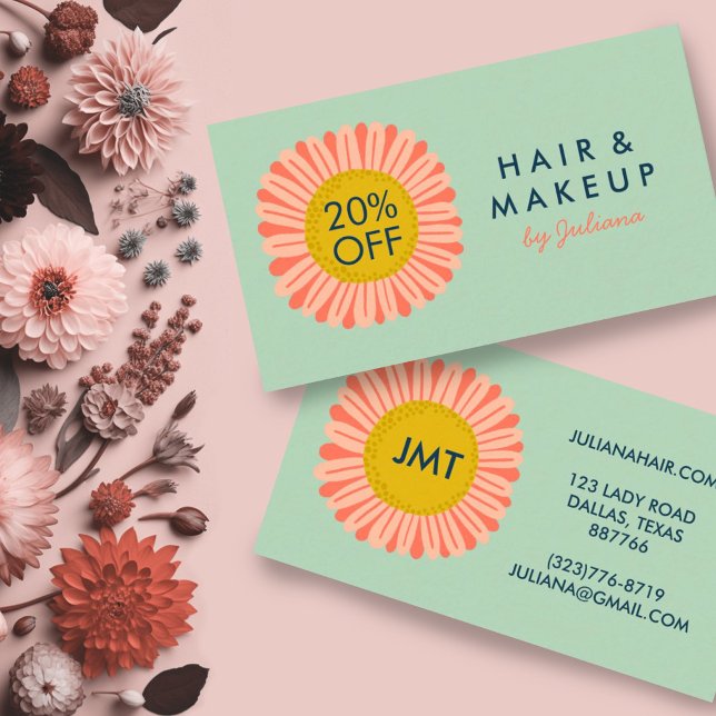 Sweet Sunflower Daisy Flower Pink  Discount Card (Custom daisy discount card)