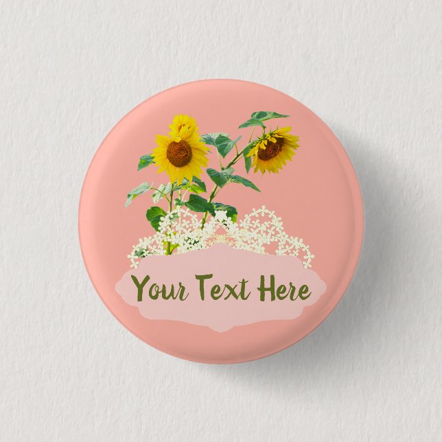 Sweet Sunflowers personalized 1 Inch Round Button (Front)