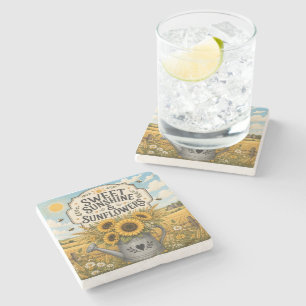 Sweet Sunshine & Sunflowers Stone Coaster