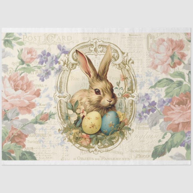 Sweet Sweet Easter Bunny Decoupage Tissue Paper (Front)