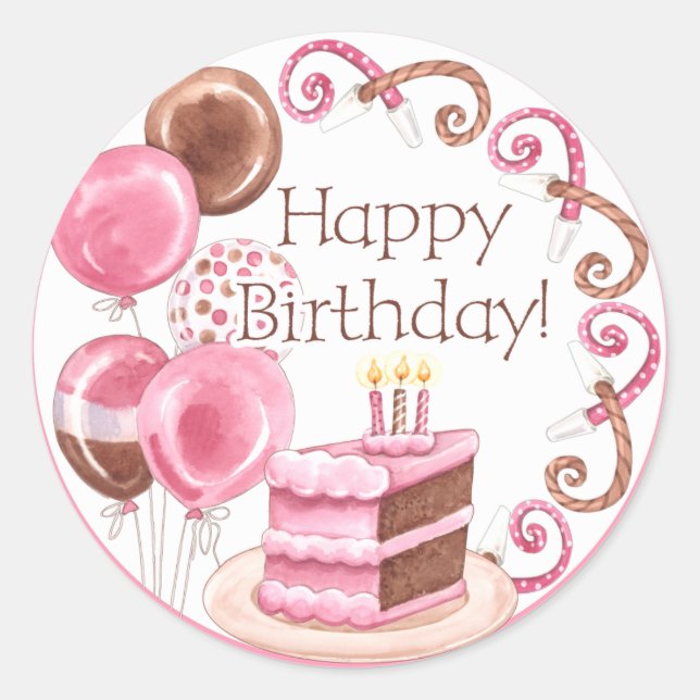 Sweet Sweets Happy Birthday Sticker (Front)