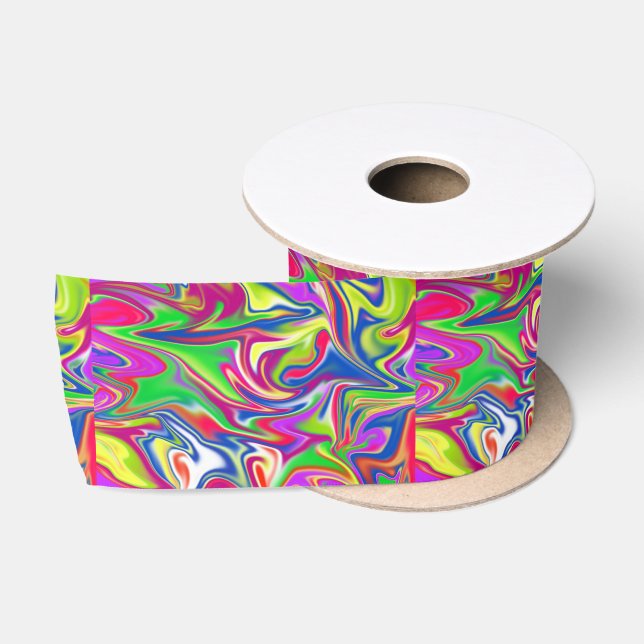 "Sweet Swirls: The Bubblegum Marble Delight" Satin Ribbon (Spool)