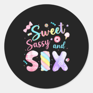 Sweet Sy And Six Birthday 6th Birthday Girl Party  Classic Round Sticker