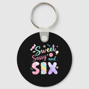 Sweet Sy And Six Birthday 6th Birthday Girl Party Keychain