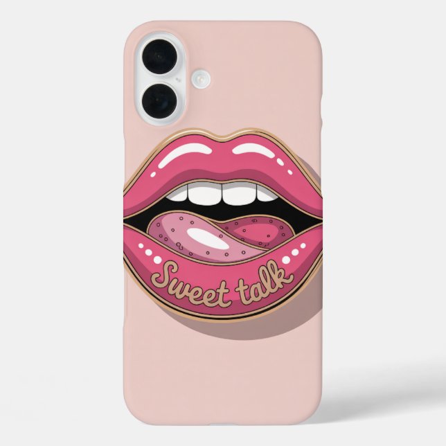 Sweet Talk Glossy Lips Pop Art Phone Case (Back)