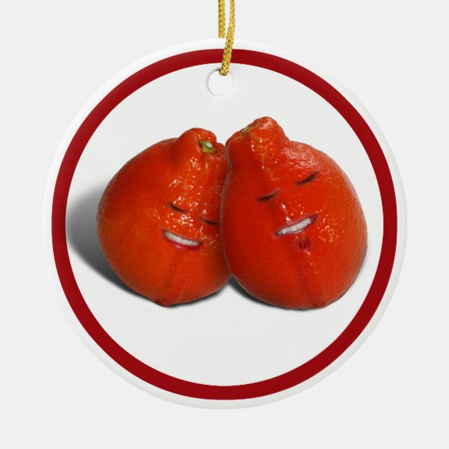 Sweet Tangerines Ceramic Ornament (Front)