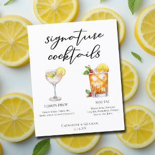 Sweet & Tart Signature Cocktails Wedding Menu