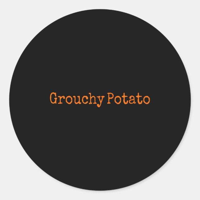 Sweet Tato Grouchy Tato  Classic Round Sticker (Front)
