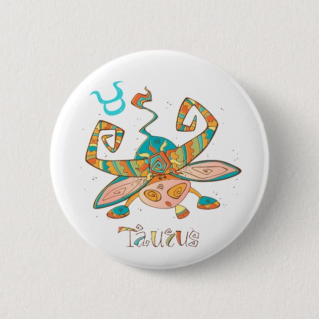 Sweet Taurus Bull 2 Inch Round Button (Front)