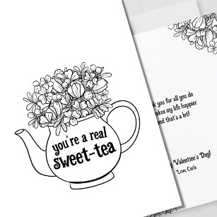 Sweet Tea Line Art Valentine's Day Card