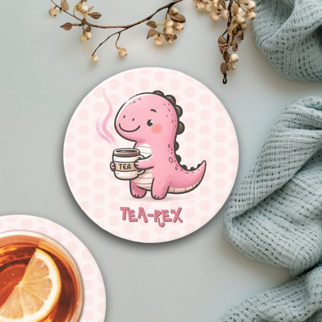 Sweet Tea-Rex customizable Dinosaur Animal Pun  Coaster (Sweet Tea-Rex Customizable Dinosaur Animal Pun coaster)