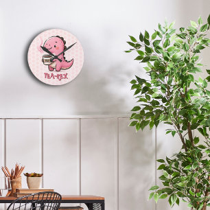 Sweet Tea-Rex customizable Dinosaur Animal Pun  Round Clock