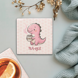 Sweet Tea-Rex customizable Dinosaur Animal Pun  Stone Coaster