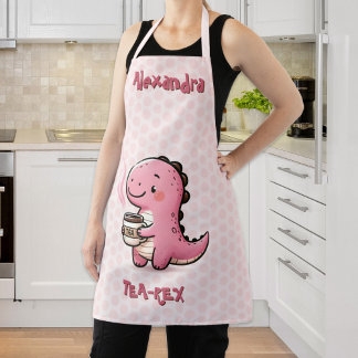Sweet Tea-Rex Personalized Dinosaur Animal Pun Apron