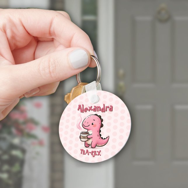 Sweet Tea-Rex Personalized Dinosaur Animal Pun  Keychain (Sweet Tea-Rex Personalized Dinosaur Animal Pun Keychain)