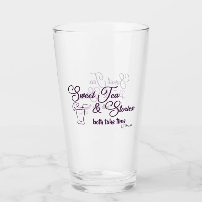 "Sweet Tea & Stories" Drinking Glass (Front)