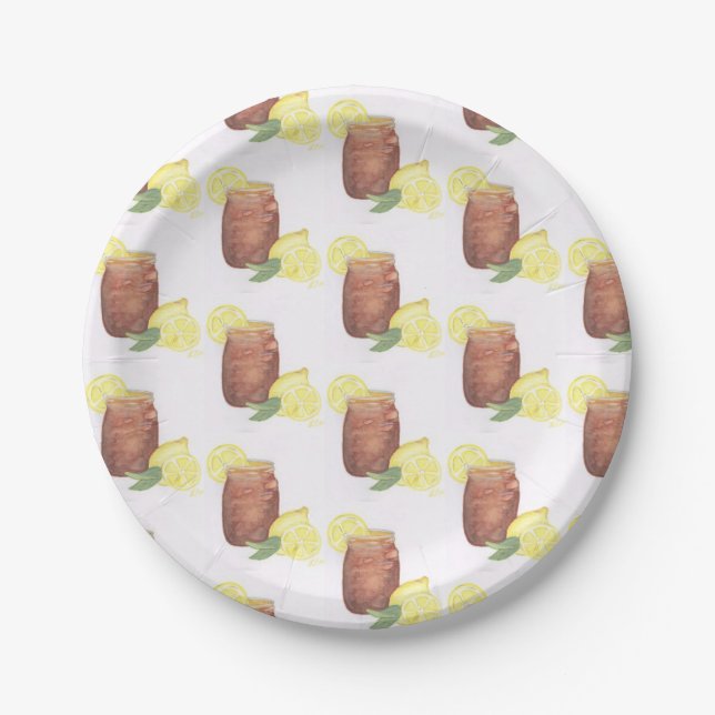 Sweet Tea with Lemons paper plate (Front)