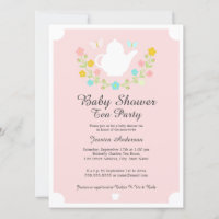 Sweet TeaPot Pink Floral Baby Shower