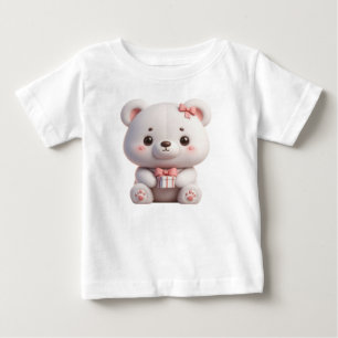 Sweet Teddy Bear and Gift Box Baby T-Shirt