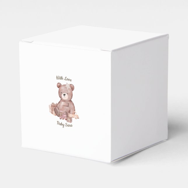Sweet Teddy Bear Baby Shower Favor Box (Front Side)