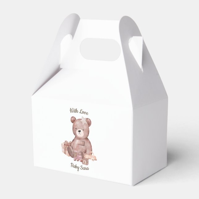 Sweet Teddy Bear Baby Shower Favor Box (Front Side)