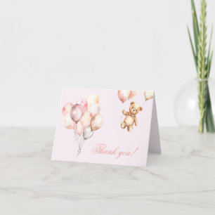 Sweet Teddy Bear Baby Shower Folded Thank You Card