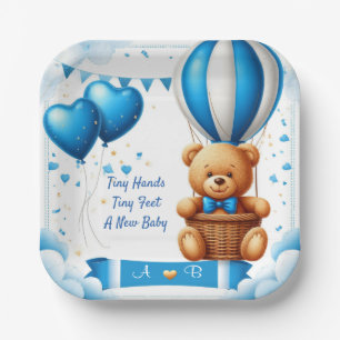 Sweet Teddy Bear Baby Shower 🧸 Paper Plate
