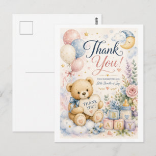 Sweet Teddy Bear Baby Shower Thank You Card