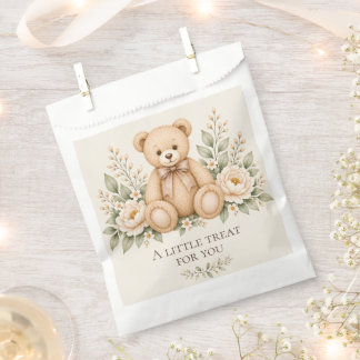 Sweet Teddy Bear Floral Favour Bag