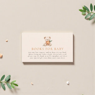 Sweet Teddy Bear Peach Books for Baby Card