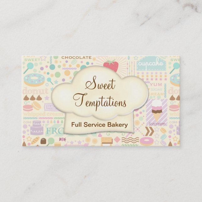 Sweet Temptations Bakery Boutique Business Card (Front)